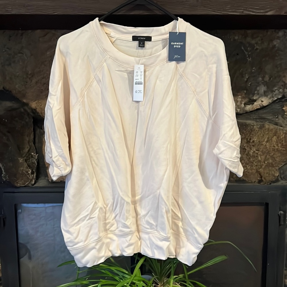 NWT J Crew sweatshirt tee cream small (sorry for the wrinkles! 😘)